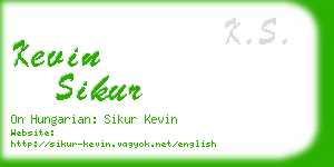 kevin sikur business card